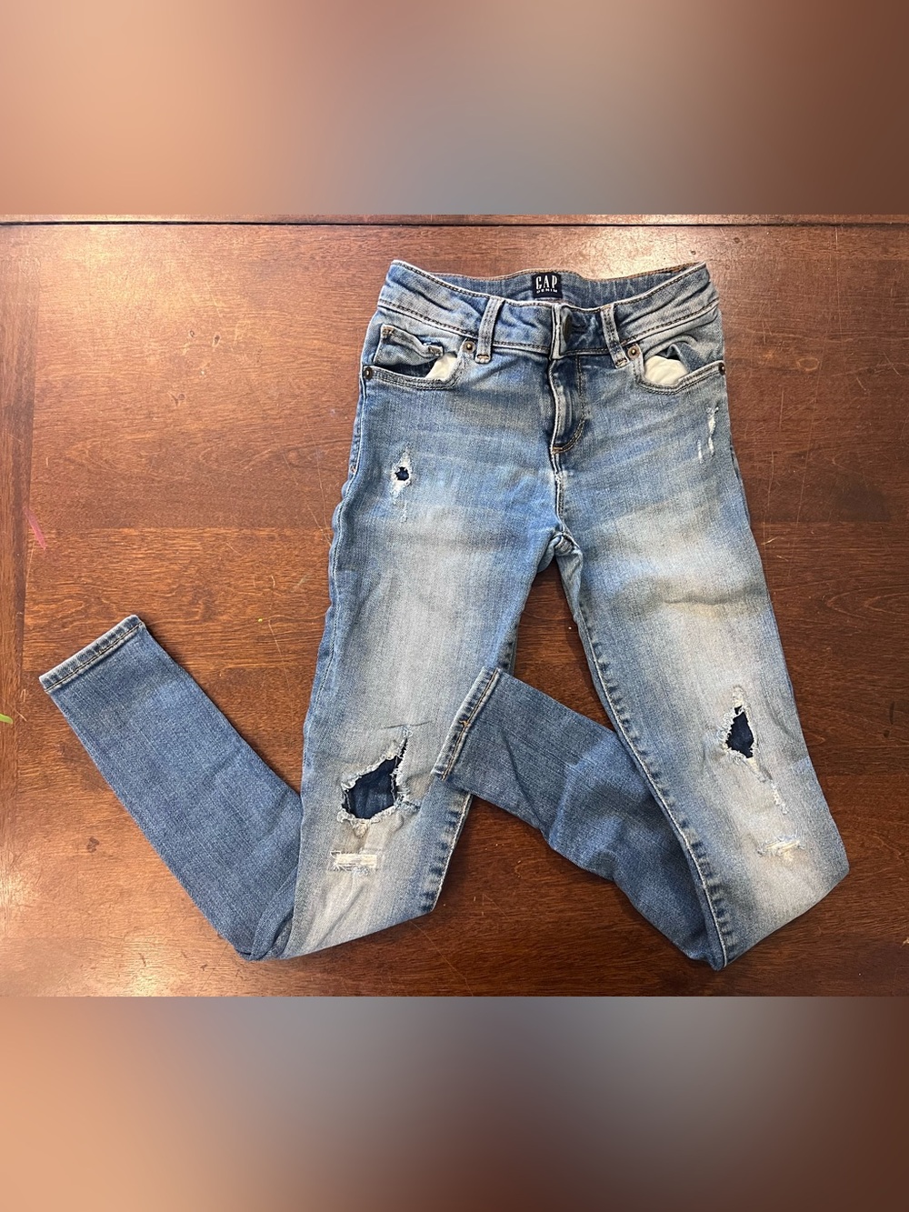 GAP girls Light Blue Distressed Skinny Jeans size 8